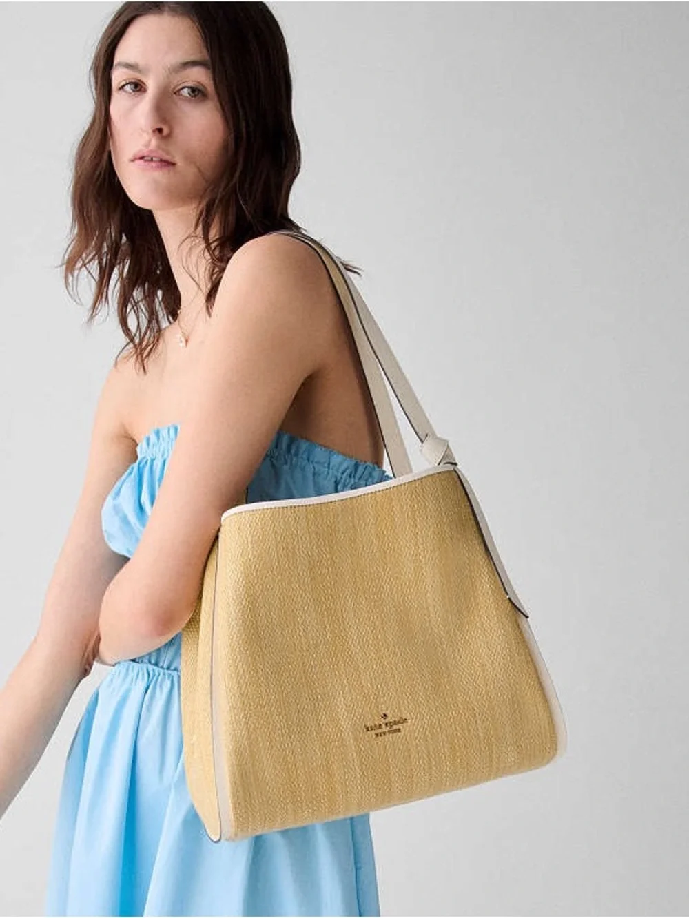 Kate Spade Knott Straw Large Carryall Bag